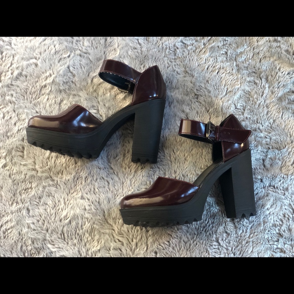 Topshop oxblood platform heel SIZE 39